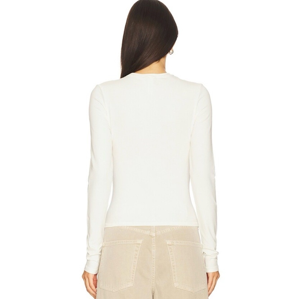 SKIMS Bone Cotton Jersey Long Sleeve Tee T-Shirt XXS AP-TSH-0647 - Picture 2 of 8